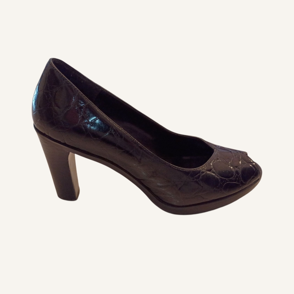 Nine West Black Peek Toe Platform Heels Size 7.5